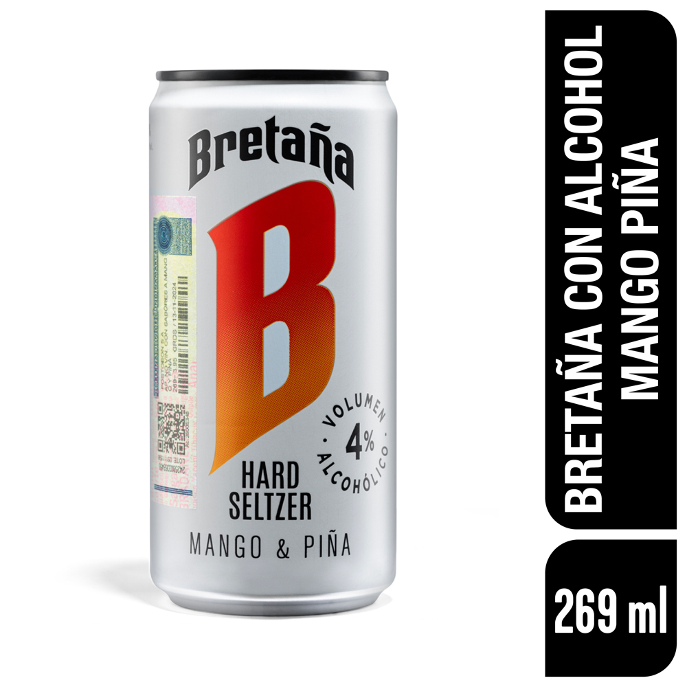 Bretana Bebida Alcohólica Hard Seltzer Mango Piña
