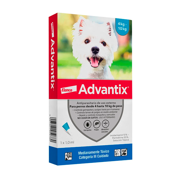 Advantix Antipulgas Para Perro >4 - 10 Kg 1 Pipeta