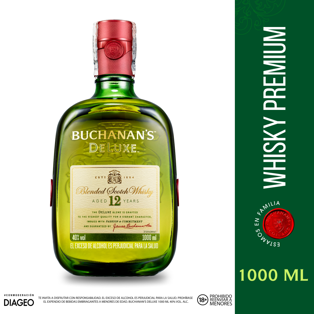Buchanans Deluxe whisky escocés 12 años 1000 ml