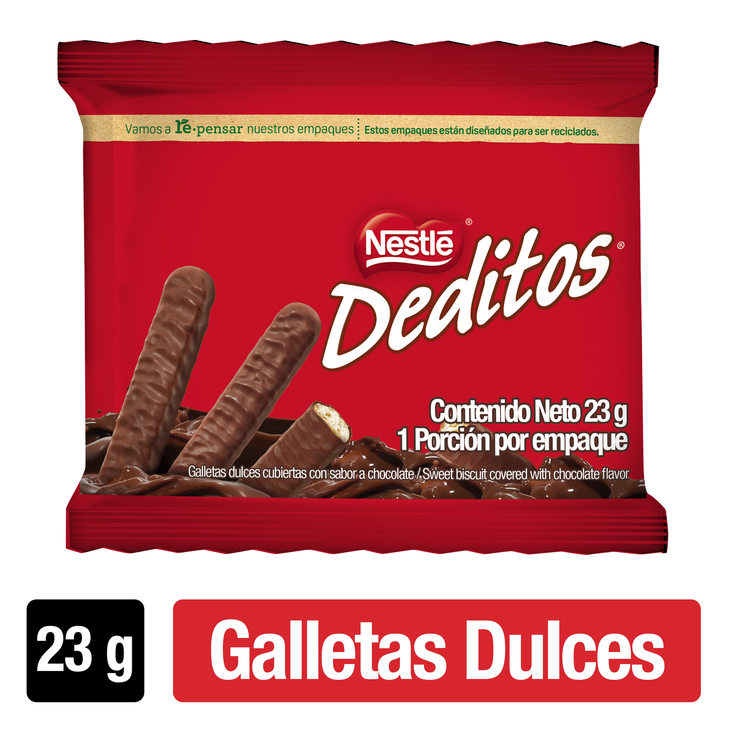 Galletas DEDITOS cubiertas con sabor a chocolate x 23g