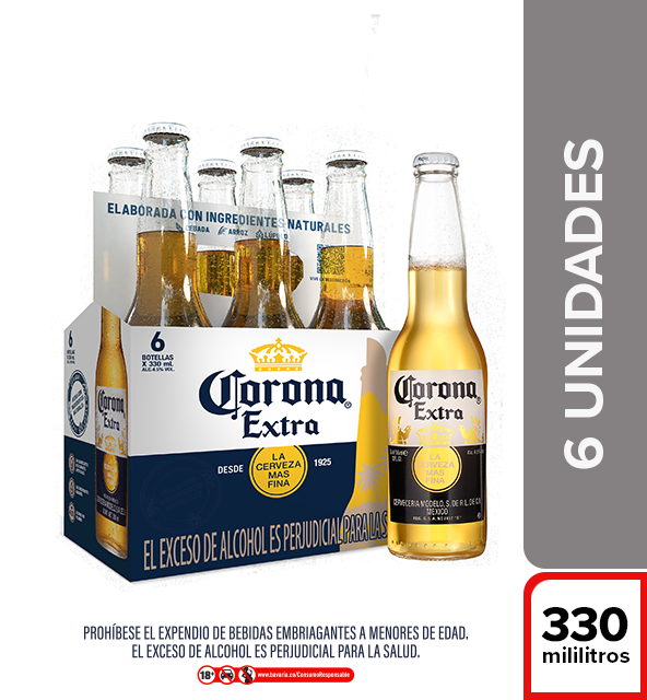 Corona Cerveza Extra en Botella