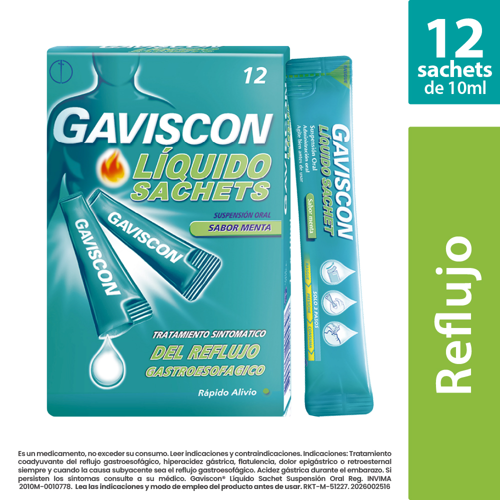 Gaviscon Suspensión Líquida Sabor a Menta Sachets 12