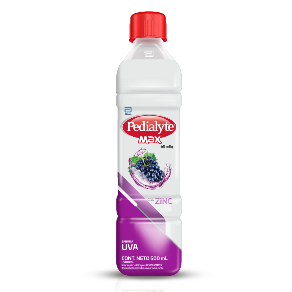 Suero Rehidratante Pedialyte Max 60 Uva Frasco 500 mL