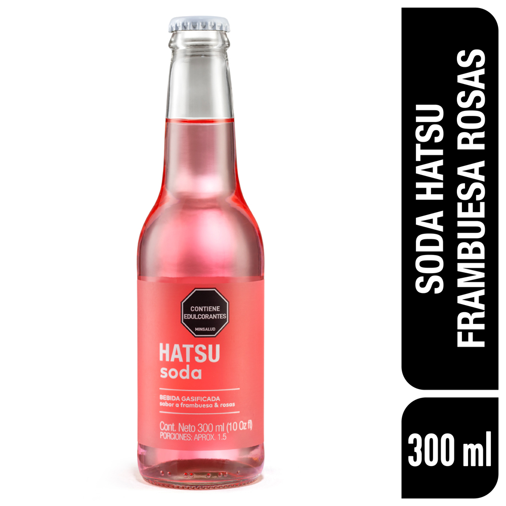 Hatsu Soda Frambuesa Rosas 300 mL