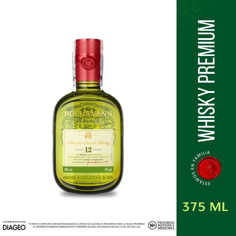 Buchanan's Deluxe whisky escocés 12 años 375 ml