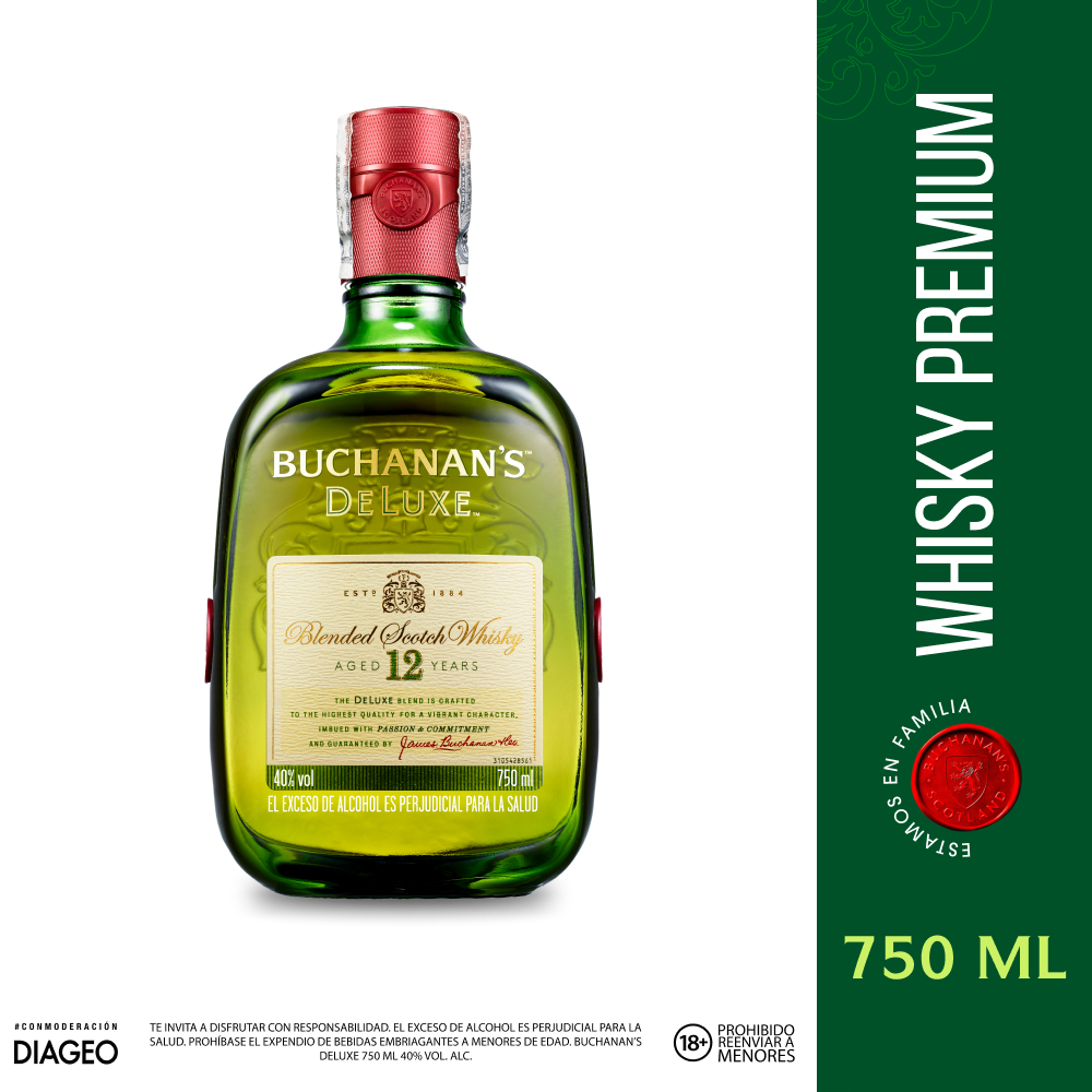 Buchanans Deluxe whisky escocés 12 años 750 ml